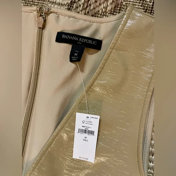 Tall Vegan Leather Shift Dress | Banana Republic | Brand New w/ Tags | Medium - Picture 3 of 11